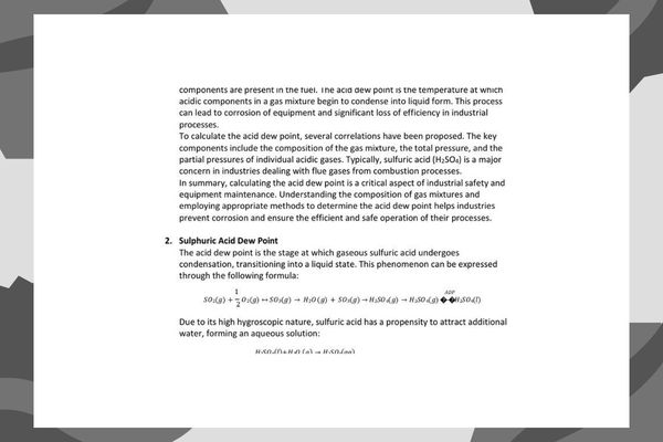 E-MAR / Acid Dew Point Explanation